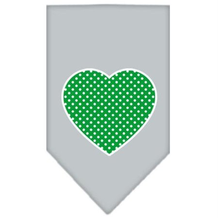 UNCONDITIONAL LOVE Green Swiss Dot Heart Screen Print Bandana Grey Large UN757636